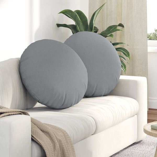 vidaXL Sitzkissen 2 pcs Hellgrau &Oslash;80 x 29 cm Stoff