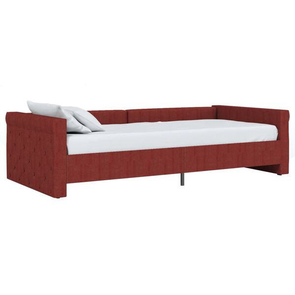 vidaXL Tagesbett mit Matratze USB Weinrot Stoff 90x200 cm