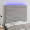 vidaXL LED Kopfteil Hellgrau 90x5x118/128 cm Stoff
