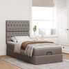 vidaXL Ottoman-Bett mit Matratze Taupe 90x200 cm Stoff