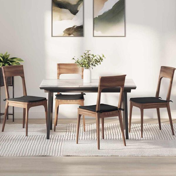 vidaXL Sitzkissen 4 pcs Schwarz 40 x 40 x 3 cm Mikrofaserstoff