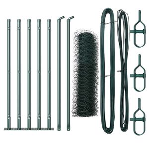 vidaXL Sechseckzaun mit Betonsockel 10 x 0,6 m PVC-beschichteter Stahl