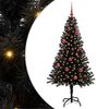 vidaXL Weihnachtsbaum Schwarz 150 cm PVC