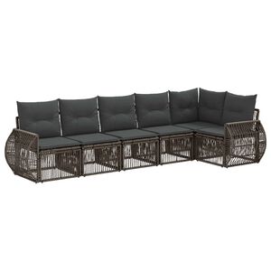 vidaXL Gartensofa-set 6 stk. Grau und Dunkelgrau Poly-Rattan