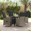 vidaXL Garten Essgruppe mit Kissen 5 pcs Grau Poly-Rattan