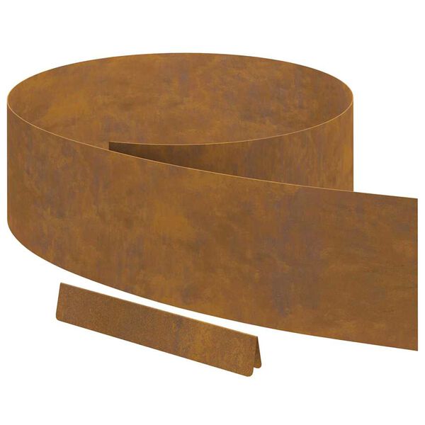 vidaXL Raseneinfassung 4 pcs Rostig 450 x 0,05 x 15 cm Wetterstahl