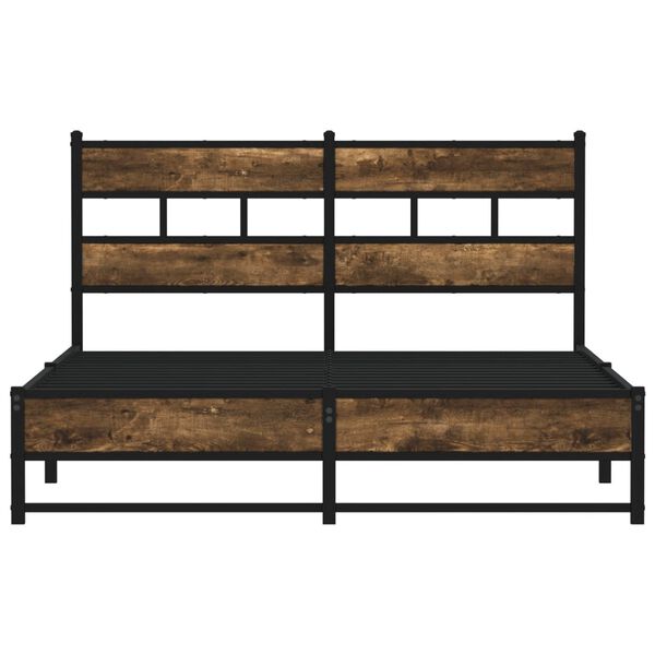 vidaXL Metallbett ohne Matratze R&auml;uchereiche 135x190 cm