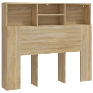 vidaXL Bett-Kopfteil mit Ablagen Sonoma-Eiche 120x19x103,5 cm