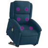 vidaXL Massagesessel mit Aufstehhilfe Elektrisch Blau Samt