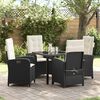 vidaXL Garten Essgruppe mit Kissen 5 pcs Schwarz Poly-Rattan