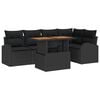 vidaXL Garten-Sofa-Set mit Speicher 6 pcs Schwarz Poly Rattan