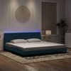 vidaXL Bettgestell mit LED ohne Matratze "Hanko" Blau 200x200 cm Samt
