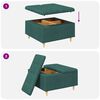 vidaXL Knopf Hocker mit Kissen Dunkelgr&uuml;n 80 x 80 x 45 cm Stoff