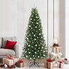vidaXL K&uuml;nstlicher Weihnachtsbaum mit 300 LEDs Gr&uuml;n 210 cm PE und PVC