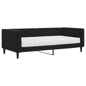vidaXL Tagesbett mit Matratze Schwarz 90x190 cm Samt
