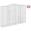 vidaXL Gabionen mit Hochbogen 2 Stk. 300x50x200/220cm Verzinktes Eisen