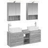 vidaXL Badezimmerm&ouml;bel-Set 5 pcs Grau Sonoma Ingenieurholz und Glas