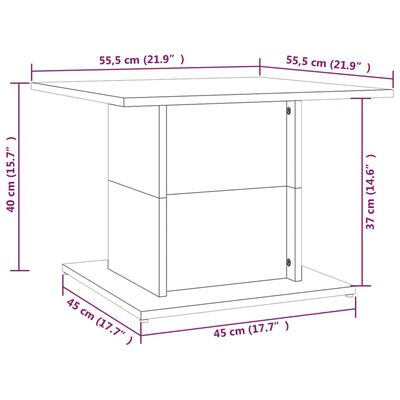 vidaXL Couchtisch Grau Sonoma 55,5x55,5x40 cm Holzwerkstoff