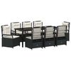 vidaXL Garten Essgruppe 9 pcs Schwarz Poly-Rattan