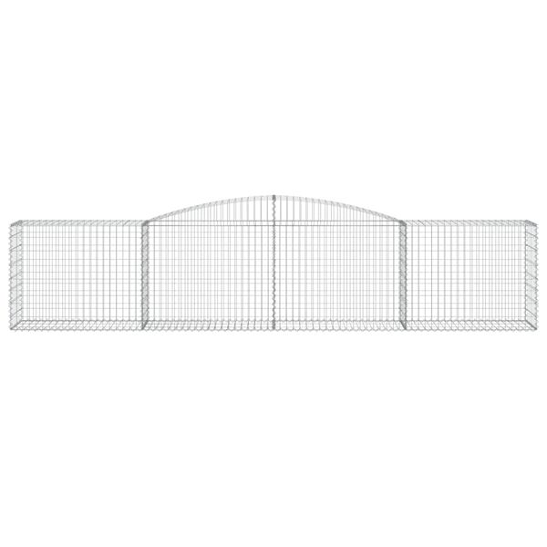 vidaXL Gabionen mit Hochbogen 2 Stk. 400x50x80/100cm Verzinktes Eisen