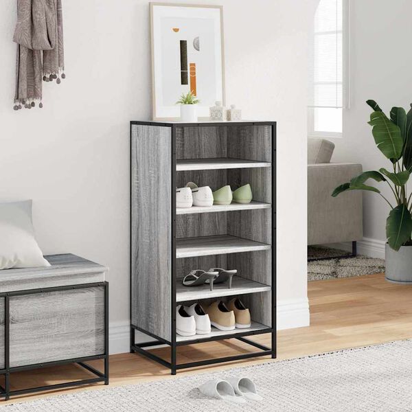 vidaXL Schuhregal Grau Sonoma 48x38x97,5 cm Holzwerkstoff