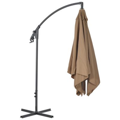 vidaXL Ampelschirm mit Stahl-Mast 250x250 cm Taupe