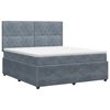 vidaXL Boxspringbett mit Matratze Dunkelgrau 160 x 200 cm Samt
