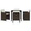 vidaXL Garten Essgruppe mit Kissen 5 pcs Braun Poly-Rattan
