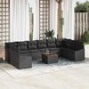 vidaXL Gartensofa-set mit Kissen 11 pcs Schwarz Poly-Rattan