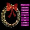 vidaXL Kranz mit 150 LEDs Warmwei&szlig; 121 x 121 x 10 cm PET