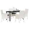 vidaXL Garten Essgruppe mit Kissen 5 pcs Wei&szlig; Poly-Rattan