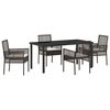 vidaXL Garten Essgruppe 5 stk. Braun Poly-Rattan