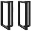 vidaXL Bartischbeine T-Form 2 Stk. Schwarz 60x35x(90-91) cm Stahl