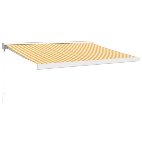 vidaXL Markise Einziehbar Gelb und Wei&szlig; 3,5x2,5 m Stoff und Aluminium