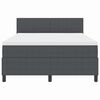 vidaXL LED Boxspringbett Dunkelgrau und Wei&szlig; 140 x 200 cm Cordstoff