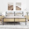 vidaXL Metallbett ohne Matratze Sonoma-Eiche 183x213 cm