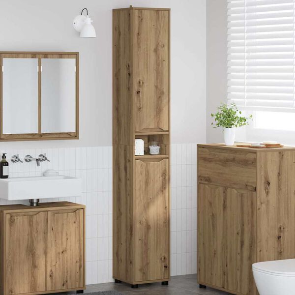 vidaXL Badezimmerschrank mit Regal Artisan-Eiche 30,5 x 30 x 195 cm