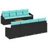 vidaXL Gartensofa-set mit Kissen 9 pcs Schwarz Poly-Rattan