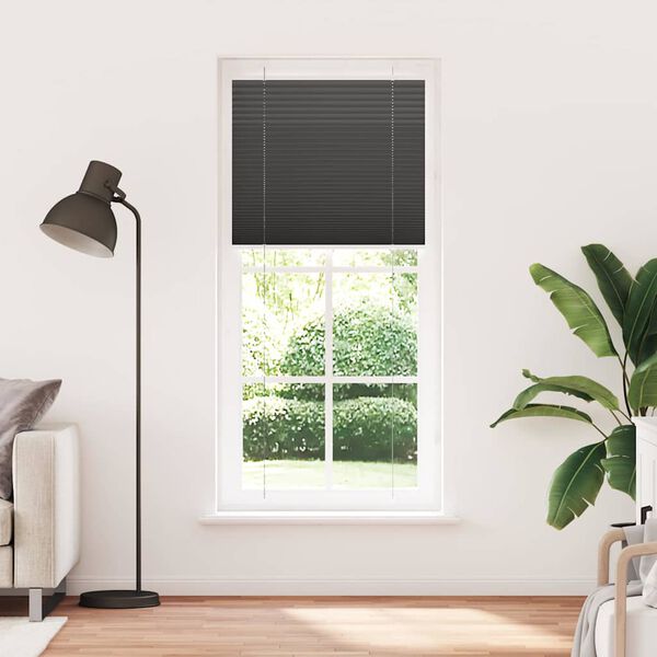 vidaXL Plissee Schwarz 100x200 cm Stoffbreite 99,4 cm Polyester