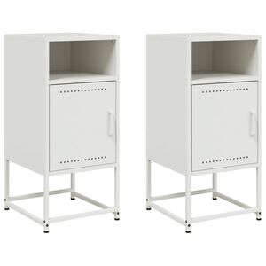 vidaXL Nachttische 2 Stk. Wei&szlig; 36x39x78 cm Stahl