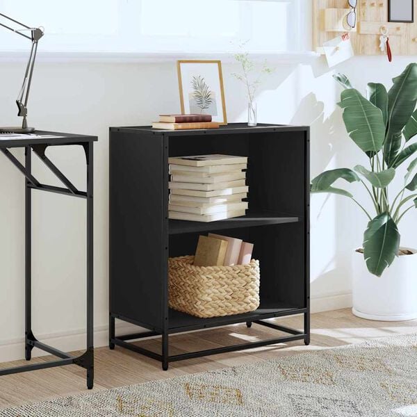 vidaXL B&uuml;cherregal Schwarz 60x35x76 cm Holzwerkstoff