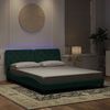 vidaXL Bettgestell mit LED ohne Matratze Dunkelgr&uuml;n 160x200 cm Samt