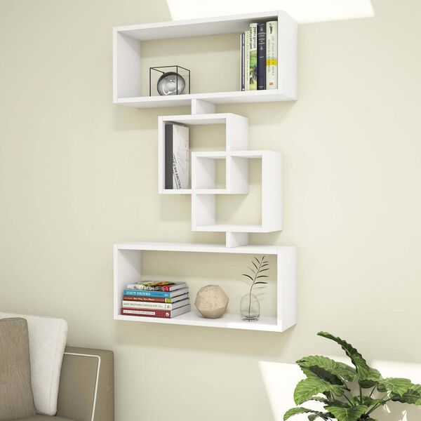 Homemania Wandregal Harmony 70x22x117 cm Wei&szlig;