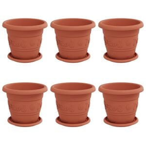 vidaXL Blument&ouml;pfe 6 pcs Ziegelrot &Oslash; 26 x 21,5 cm Kunststoff