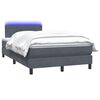 vidaXL Boxspringbett mit Matratze & LED Dunkelgrau 120x210 cm Samt