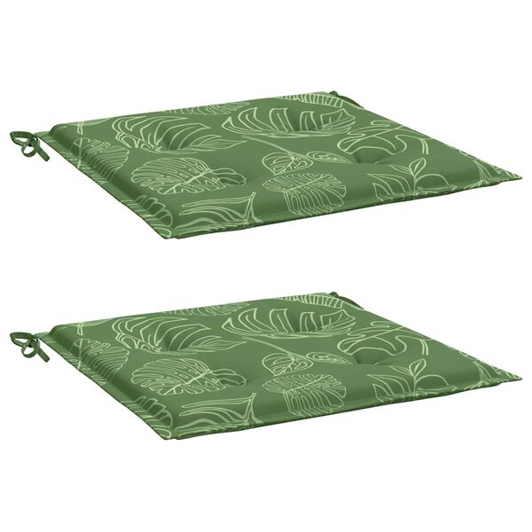 vidaXL Sitzkissen 2 Stk. Blattmuster 50x50x4 cm Stoff