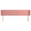 vidaXL Kopfteil mit Ohren Rosa 203x23x78/88 cm Samt