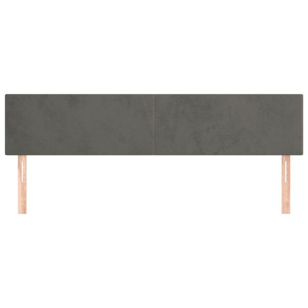vidaXL Kopfteile 2 Stk. Dunkelgrau 100x5x78/88 cm Samt