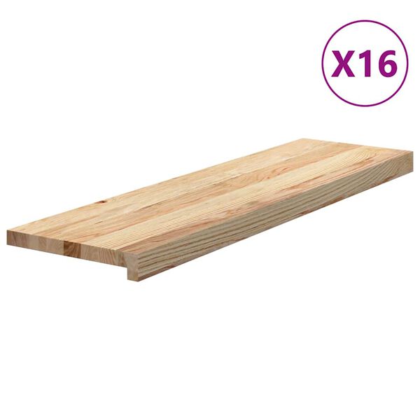 vidaXL Treppenstufen 16 Stk. Unbehandelt 90x25x2 cm Massivholz Eiche