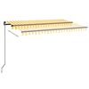vidaXL Markise Manuell Einziehbar mit LED 450x300 cm Gelb und Wei&szlig;